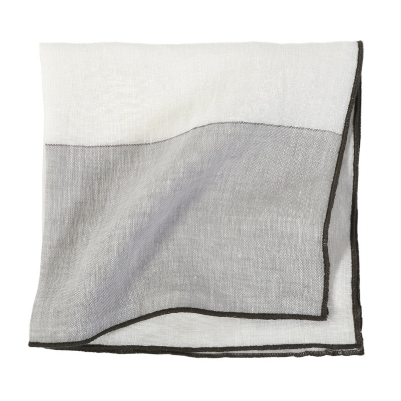 Napa Linen No Pattern Square Napkin, Light Grey