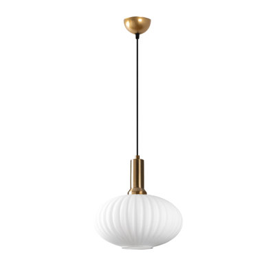 Elegant Gold Chandelier, Metal Body & Glass Cap, 11.8 x 11.8 x 46.5 inches | E27 Socket, Max 40W (Bulb Not Included) | IP20 Rated, Perfect for Dining Rooms & Living Spaces, Stunning Modern Design