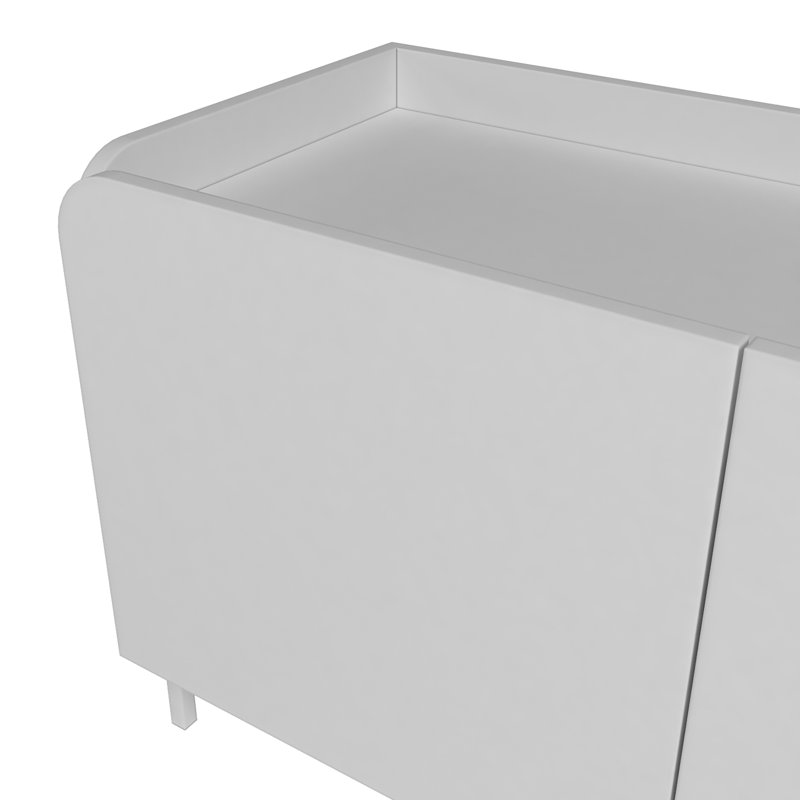 Bogardus White Mid-Century Modern TV Stand with Cabinets