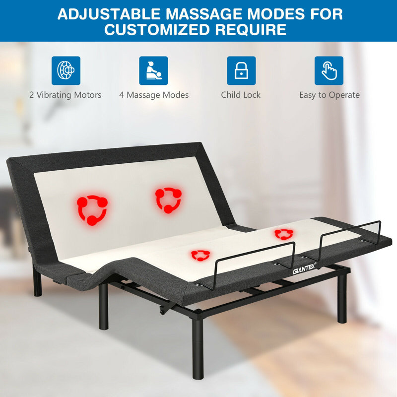Massaging Zero Gravity Adjustable Bed with Wireless Remote, Twin XL