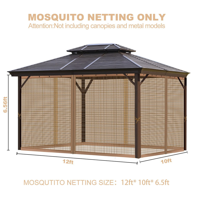 Moustiquaire de remplacement pour abri de jardin, H 78,00 po x l 144,00 po x P 120,00 po