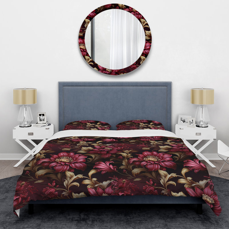 Ensemble de housse de couette Catheryne Hameda, Housse de couette simple + 1 taie décorative stan