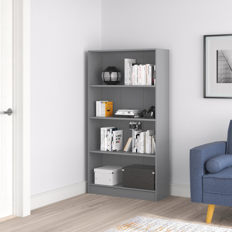 Morgan 150cm H x 80cm W Standard Bookcase, Light Grey