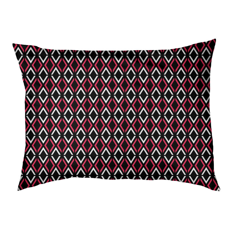 Coussin Byrge, Moyen (L 29,5 po x P19,5 po x H 9,5 po), Noir / Rouge