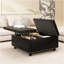 Grand tabouret de rangement carré avec deux portes de rangement, tabouret pour le salon et table basse cloutée de style Mid-Century moderne, similicuir noir-143485493