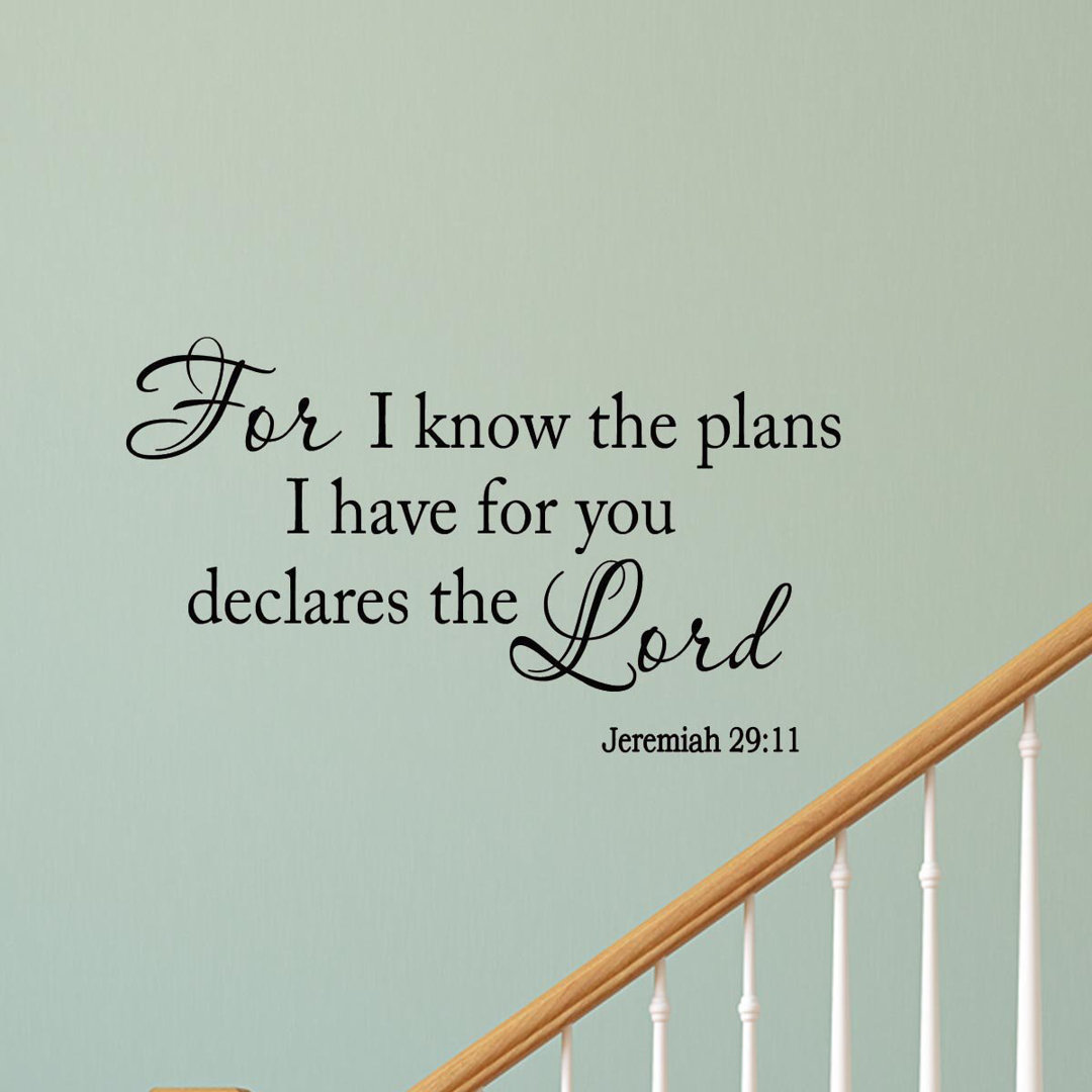 Cleveland For I Know the Plans I have for You Declares the Lord Bible Faith Quote Wall Decal Winston Porter 