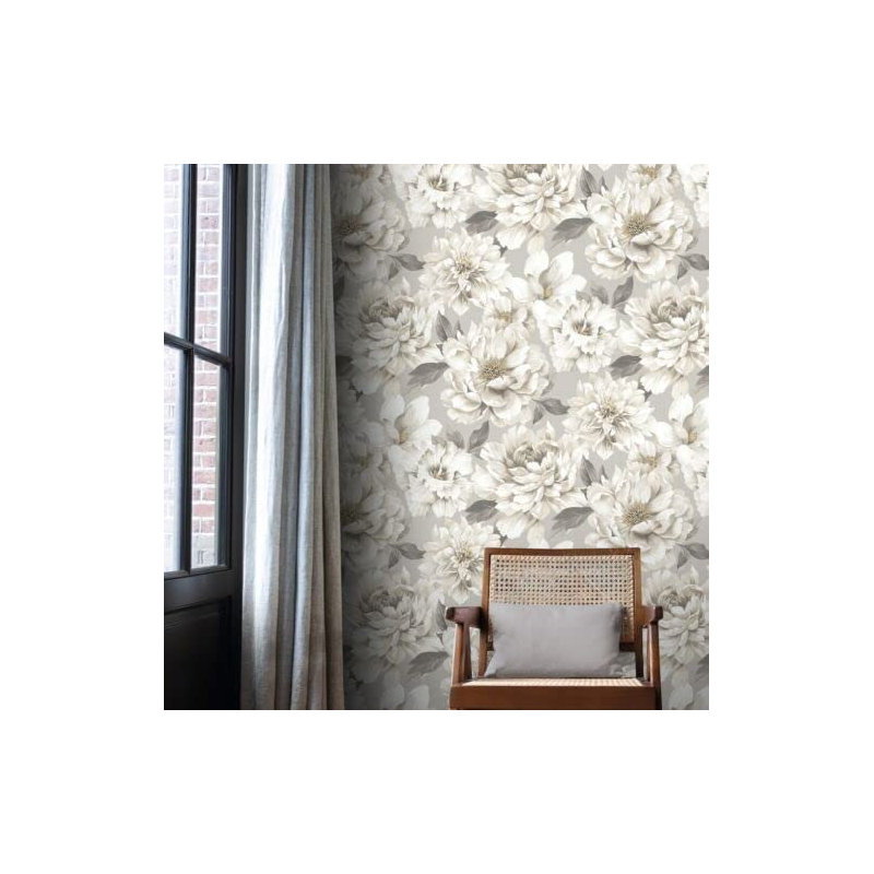 Betsons Floral Textured Matte Wallpaper 10m x 53cm Roll, Taupe/Grey