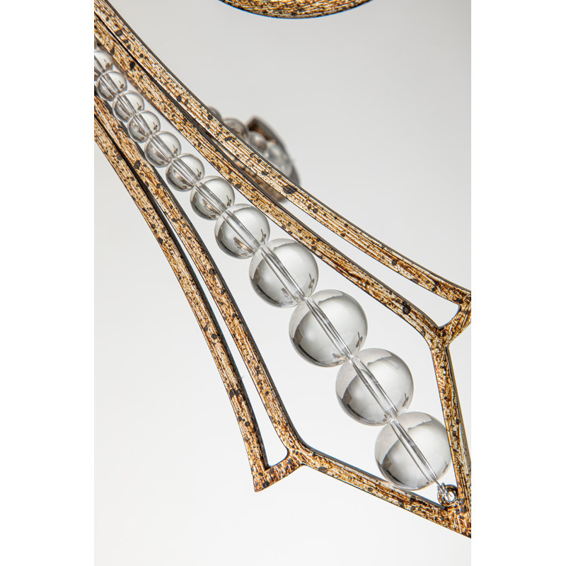 Dzesmina 6 - Light Distressed Metal With Crystal Candle Style Chandelier