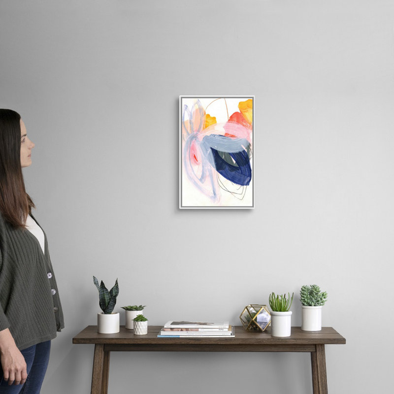 Reproduction d’art sur toile, "abstract painting XVII" par Iris Lehnhardt, H 20 po x l 14 po x P 1,75 po, Cadre blanc
