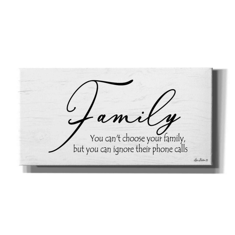 "Almasi Family Calls On Canvas" par Lori Deiter, art textuel, H 12 po x l 24 po x P 0,75 po
