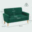 HOMCOM 2 Seater Sofa Velvet-Feel for Small Space Rubber Wood Legs-696156464