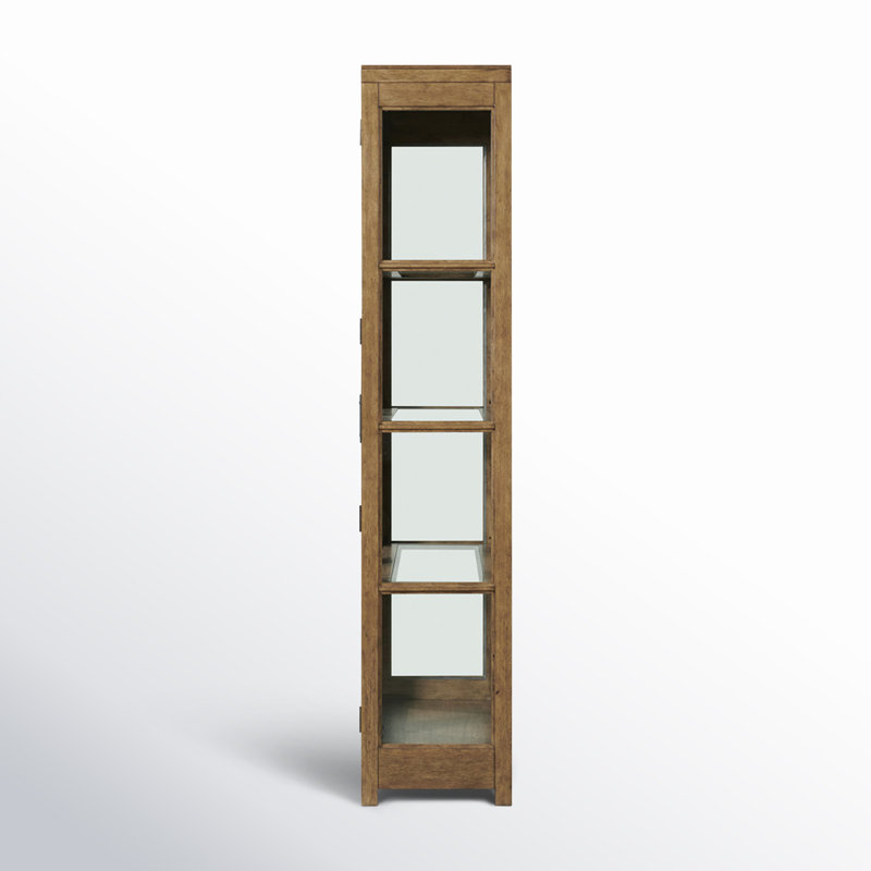 Oak and Glass Lighted China Cabinet with Adjustable Shelves