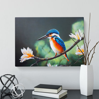 Electrifying Kingfisher Bird - Wrapped Canvas Print