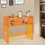 Table de bureau rectangulaire 2 étages avec porte ouverte et 2 tablettes orange-1004233709