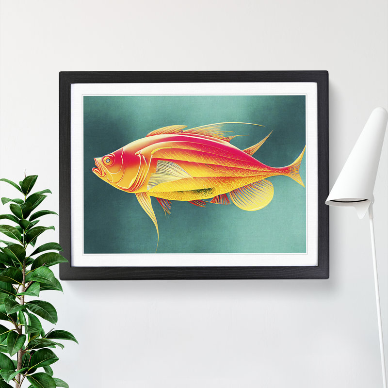 Fish Portrait Vol.6 - Single Picture Frame Print, Black Framed, 46cm H x 64cm W x 2cm D