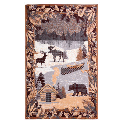 Tapis gris clair / brun clair