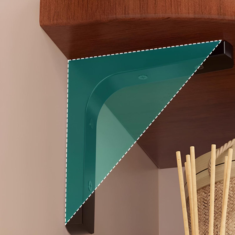 Tablette murale d'angle - rangement et présentation en bois massif en forme d'éventail