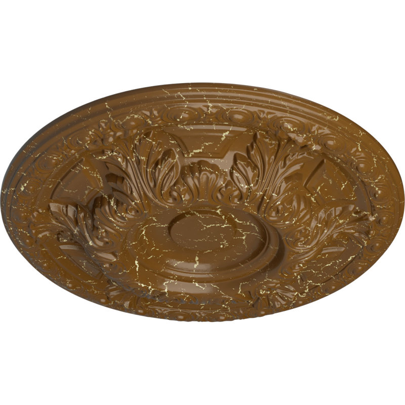 Médaillon de plafond H 2 1/2 po x l 23 3/8 po x P 2 1/2 po Granada, Craquelure topaze fumée, H 23,5 po x l 23,5 po x P 2,5 po