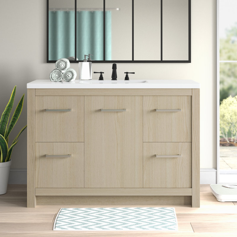 Brookneal 48'' Single Bathroom Vanity with Ceramic Top