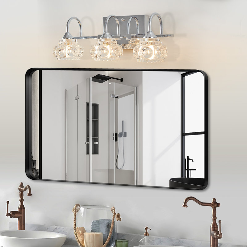 Éclairage de meuble-lavabo rétro 3 lumières, Nickel brossé