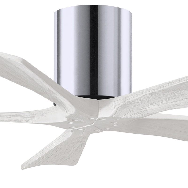 Ventilateur à pales encastré 5 pales Irene, Chrome poli, Blanc mat, 42"