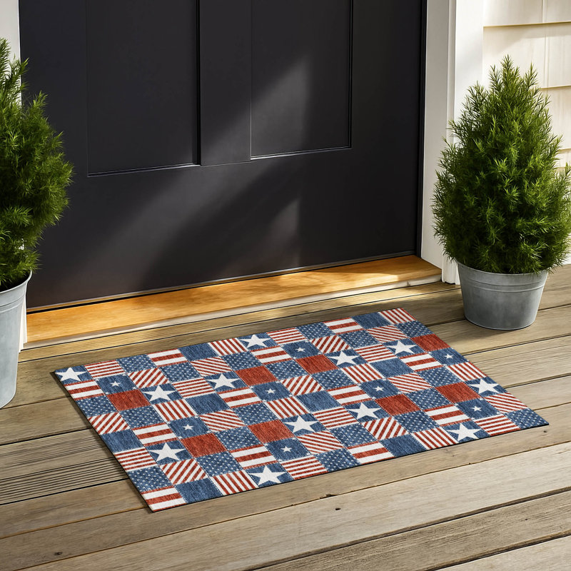 Machine Washable Indoor/Outdoor Chantille ACN2848 Americana Rug, 2'6" x 3'10"