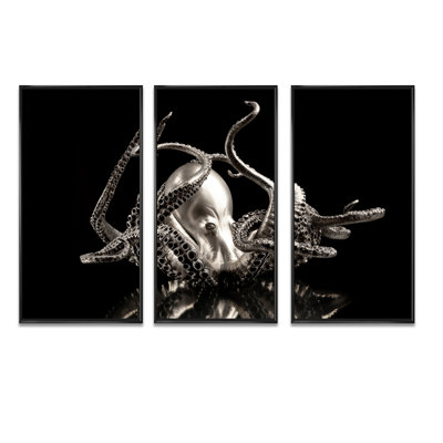 " Silver Octopus " 3 - Pieces