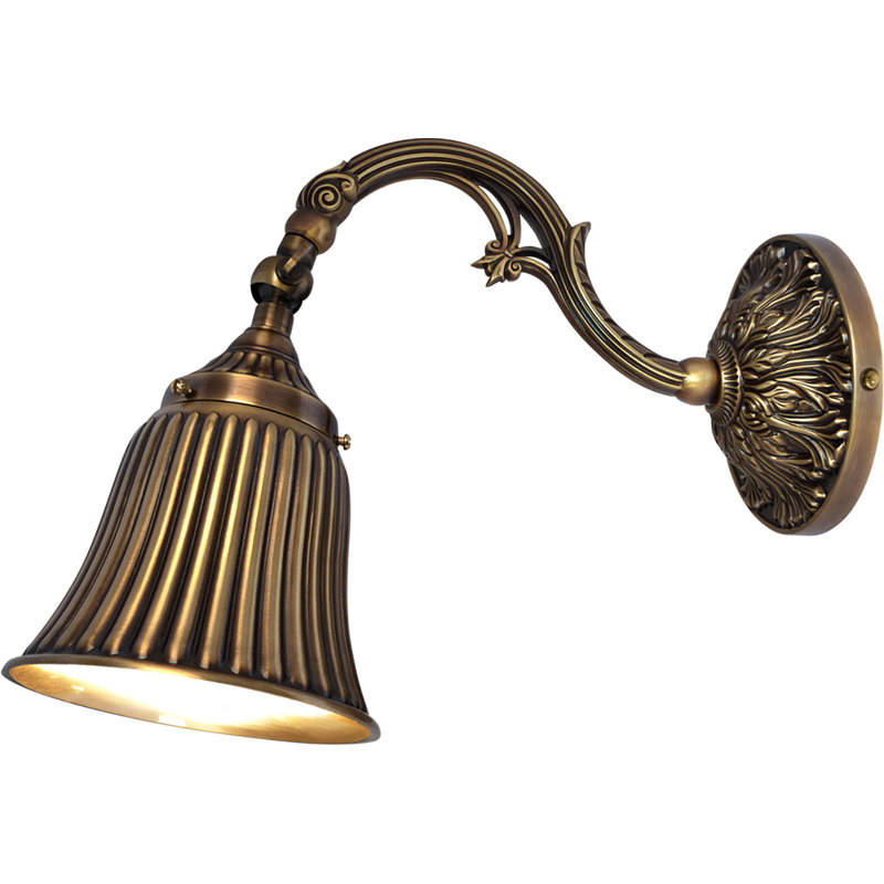 Frausto Solid Brass Swing Arm Sconce, Antique Brass