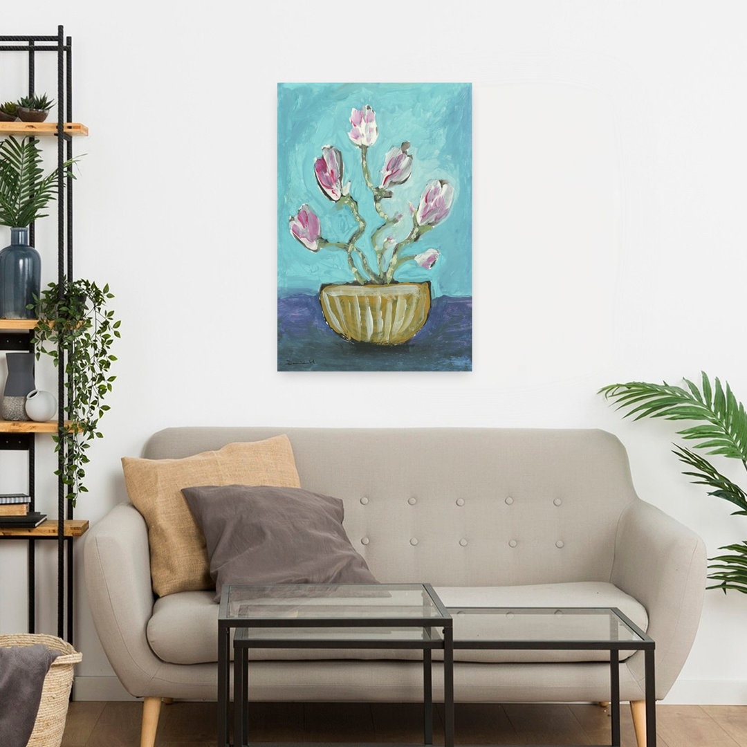 Magnolia Vase Vintage Plant Wall Art Print