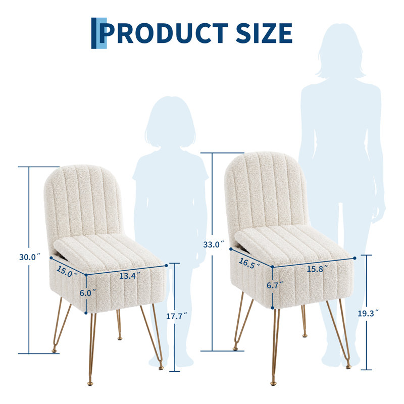 Tabouret de coiffeuse moderne avec dossier - Grand repose-pieds carré avec rangement caché - Revêtement en molleton doux et doux - Capacité de 280 lb - Parfait pour la chambre à coucher ou le salon - Blanc, grand, molleton doux