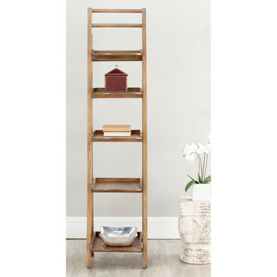 Bibliothèque échelle en bois massif Rexhie H 71,3 "x l 16,5"