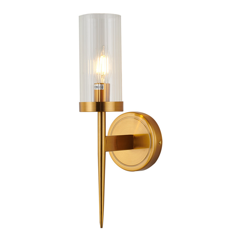 Transitional 1 Light Gold Wall Sconce, 15.7" H x 3.1" W x 6" D