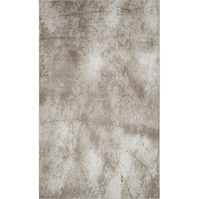 Machine Washable Felix Beige/Brown Rug, Rectangle 4' x 6'