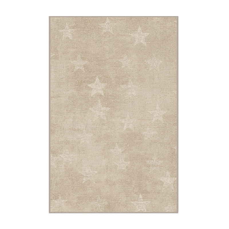 Soft Plush Fearn July 4Th Modern & Contemporary Abstract Area Rug in Beige – Beige Binding, 4x6