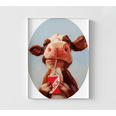 Quality Control By Lucia Heffernan, Funny Cow Wall Art, Dairy Products Wall Art, Dairy Milk Poster Print, Framed Milk Poster