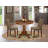 3 Piece Modern Dining Table Set Contains a Round Kitchen Table with Pedestal and 2 Coffee Linen Fabric Parson Dining Chairs, Mahogany-944732054-944732055-1028908701