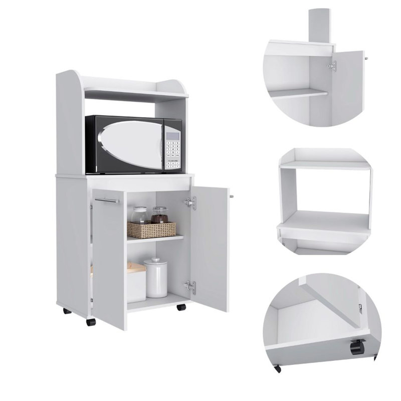 Versatile Kitchen Cart with Multiple Storage Options and Mobility