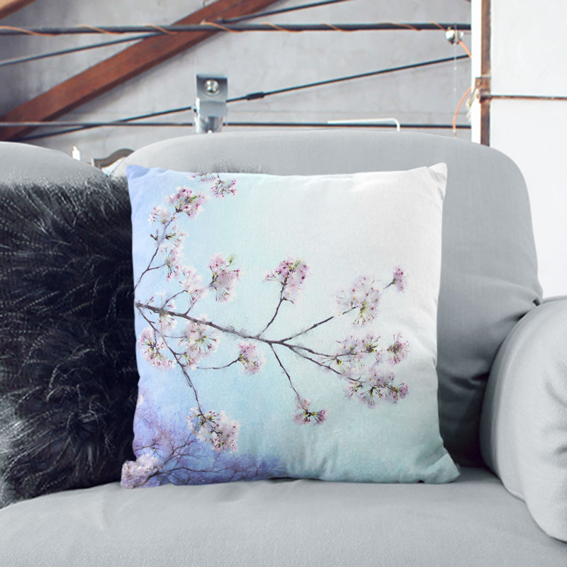Cherry Blossom Tree in Sunlight Painting Cushion with Filling, 40cm H x 40cm W x 15cm D