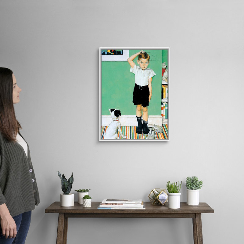 «He Going To Be Taller Than Dad», art mural sur toile, H 26 po x l 20 po x P 1,75 po, Cadre flottant blanc