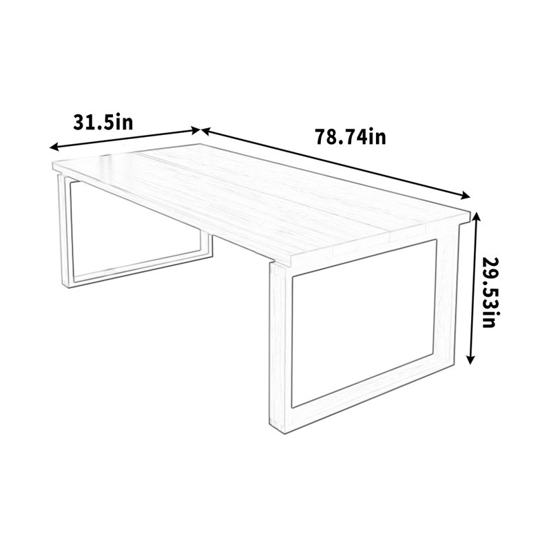Table de salle à manger Premium, H 29,53 po x L 78,74 po x l 31,5 po