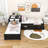 Twin Size 2 Drawers L-shaped Platform Beds with Trundle and Built-in Table-79433331