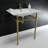 Kingston Brass Dreyfuss 31-Inch Ceramic Console Sink with Stainless Steel Legs-50241373-50233731