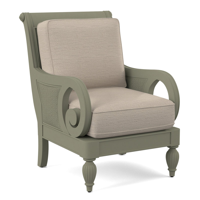Grand View 71.12Cm Wide Armchair, Eggshell Crypton Performance; 0884-93, Greystone Finish