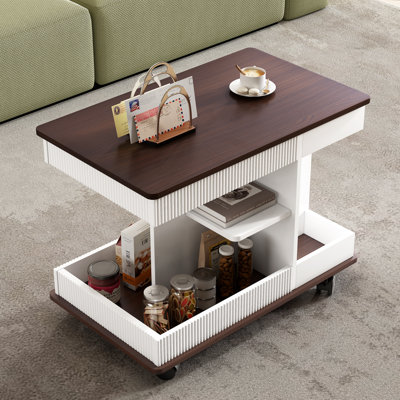 Table de bout avec plateau relevable et roulettes