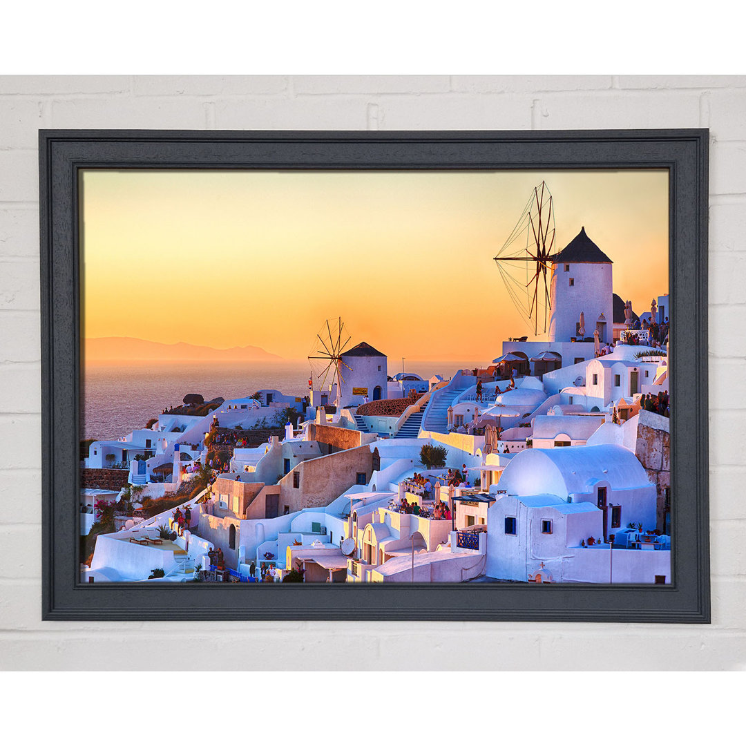 Gerahmtes Wandbild Sunset In Santorini