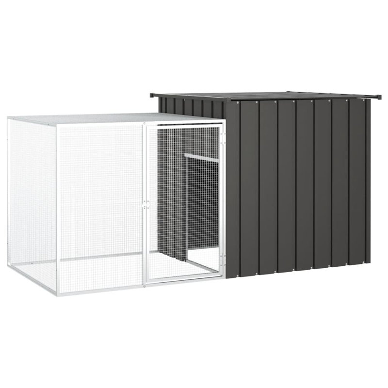 Rabbit Cage Galvanised Steel Outdoor Pet Rabbit Hutch, Anthracite