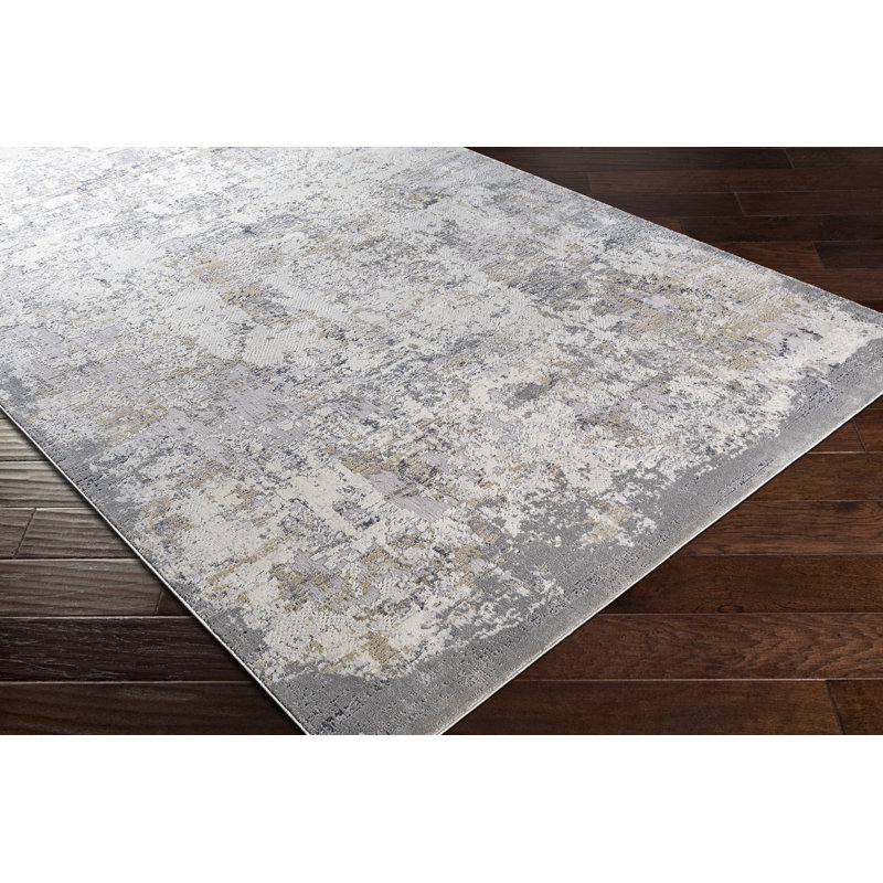 Tapis gris clair / gris anthracite Adelene, Rectangle 10 pi x 14 pi