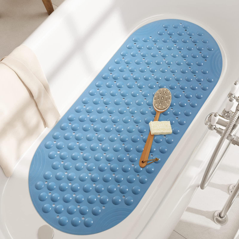 Delapaz Plastic / Acrylic Non-Slip Shower Mat, Blue
