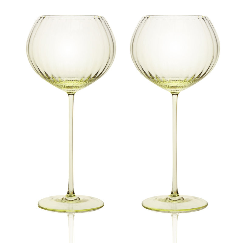 Quinn Handmade Crystal Red Wine Glass, Citrine
