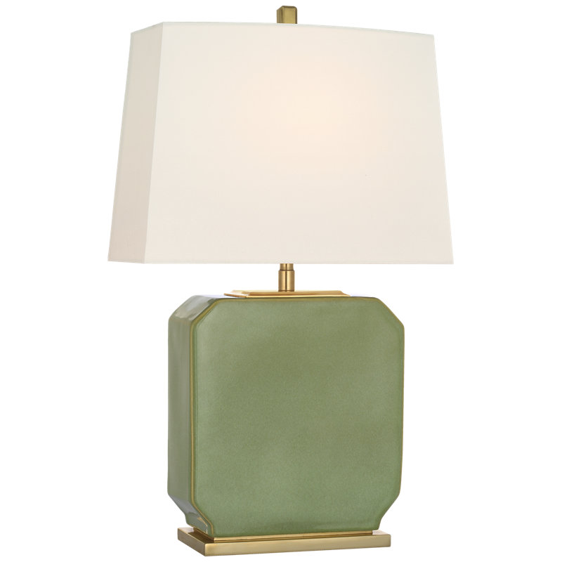 Thomas O'Brien Table Lamp, 19.75" H x 12" W x 7" D, Silk Green